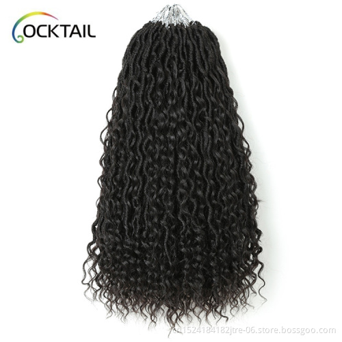 18" Goddess Locs Crochet Hair Extensions Synthetic Twist Braids Hair Locks Crochet braids For Women 24 Strands Golden